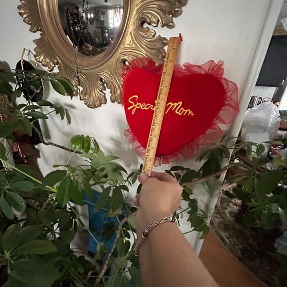 Hanging Red Velvet Valentine Heart Pillow - Picture 6 of 6